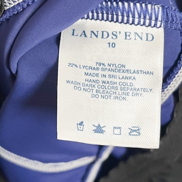 Lands End Swim Top Tankini Cross Back Women Size 10 Blue - Picture 7 of 7
